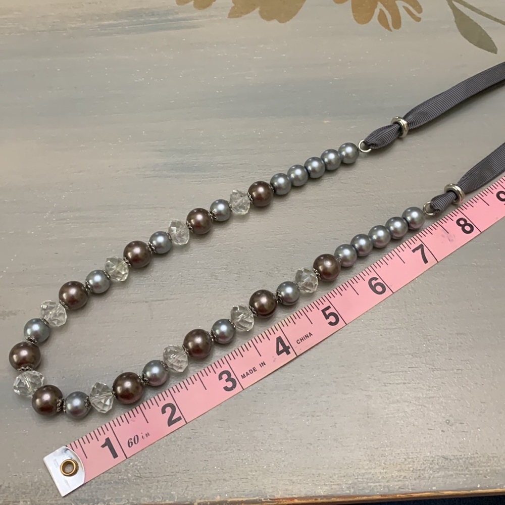 💕1928 brand vintage faux pearl and crystal long necklace - Picture 6 of 7